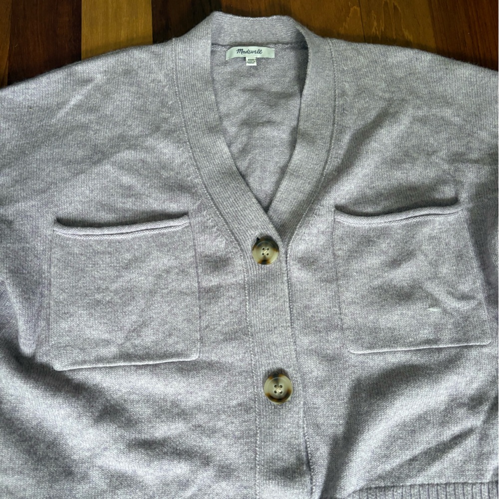Madewell Gray Cardigan Sweater - Picture 2 of 5